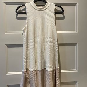 Knit mini dress in white